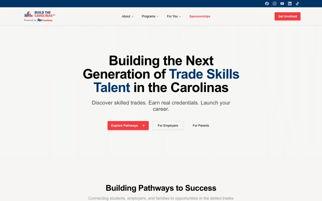 Screenshot of Build the Carolinas
