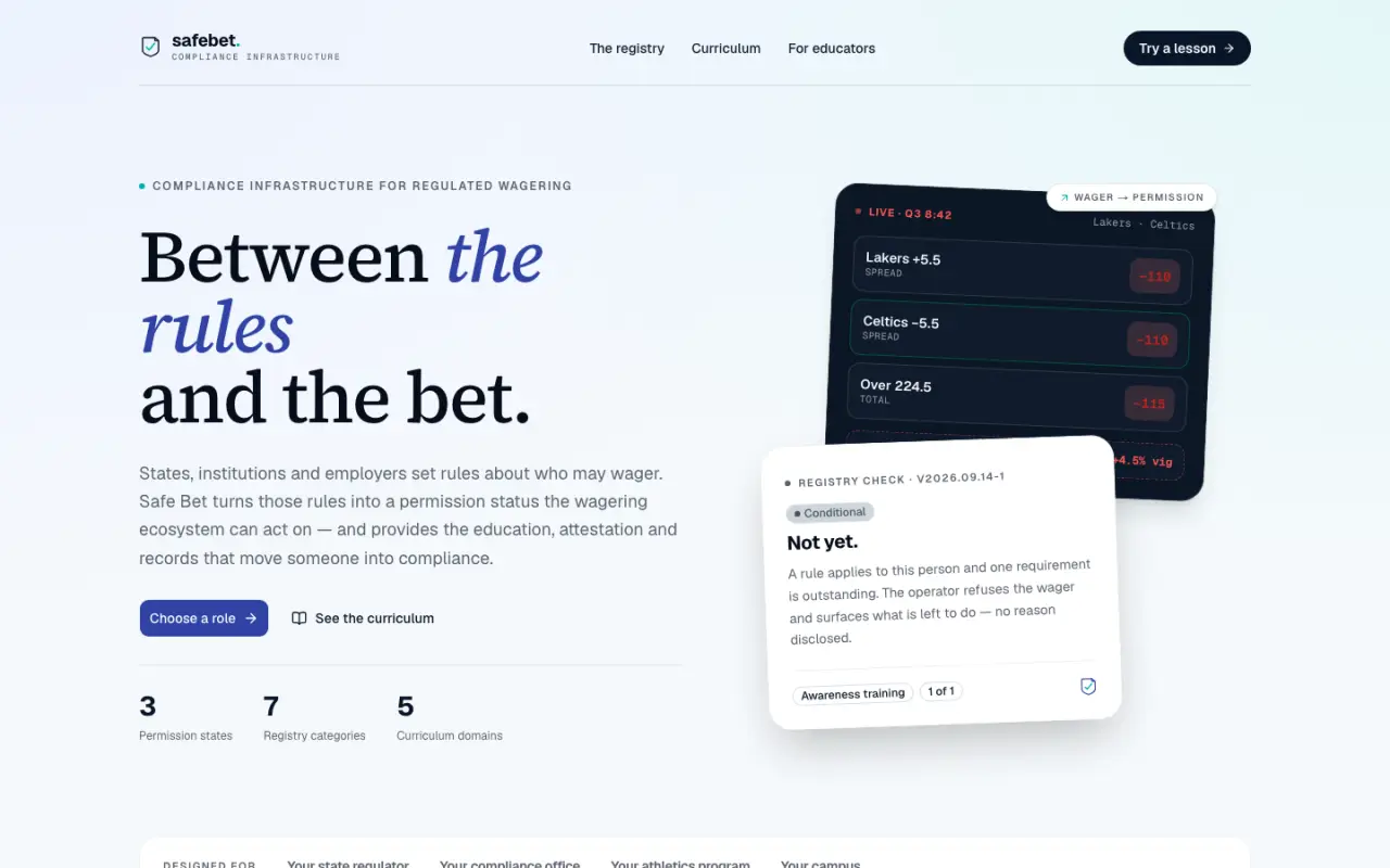Screenshot of Safe Bet